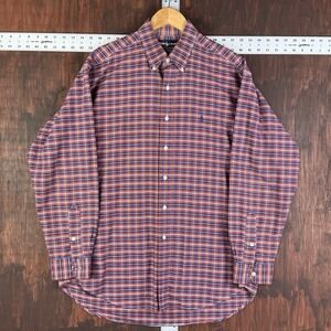 Ralph Lauren Blake Plaid 100% Cotton Long Sleeve Shirt Red Blue Men's Large